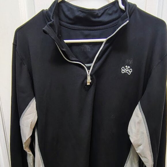 PSYCHO BUNNY LARGE QUARTER ZIP PULLOVER - Picture 1 of 4